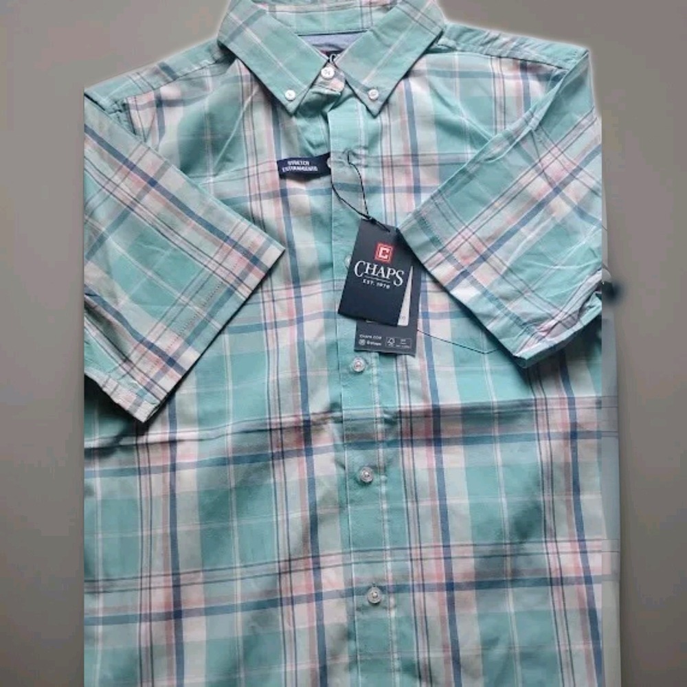 Chaps Ralph Lauren Plaid Island Waters Button Down Size Small - Picture 6 of 8